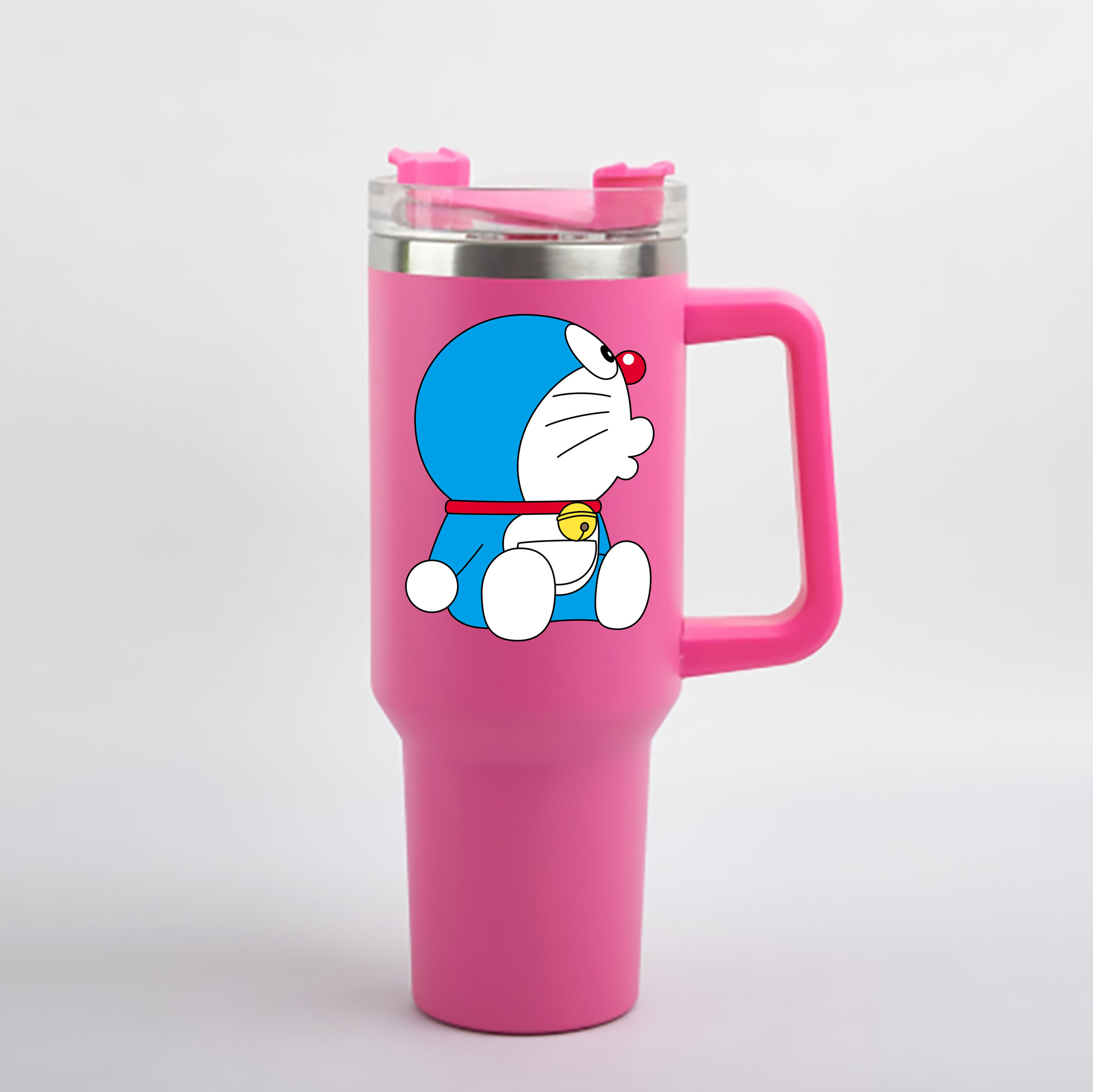 （画像用） ドラえもん Doraemon 1200mL車用タンブラー - クリスタルステッカー（プラスチックストロー付き）